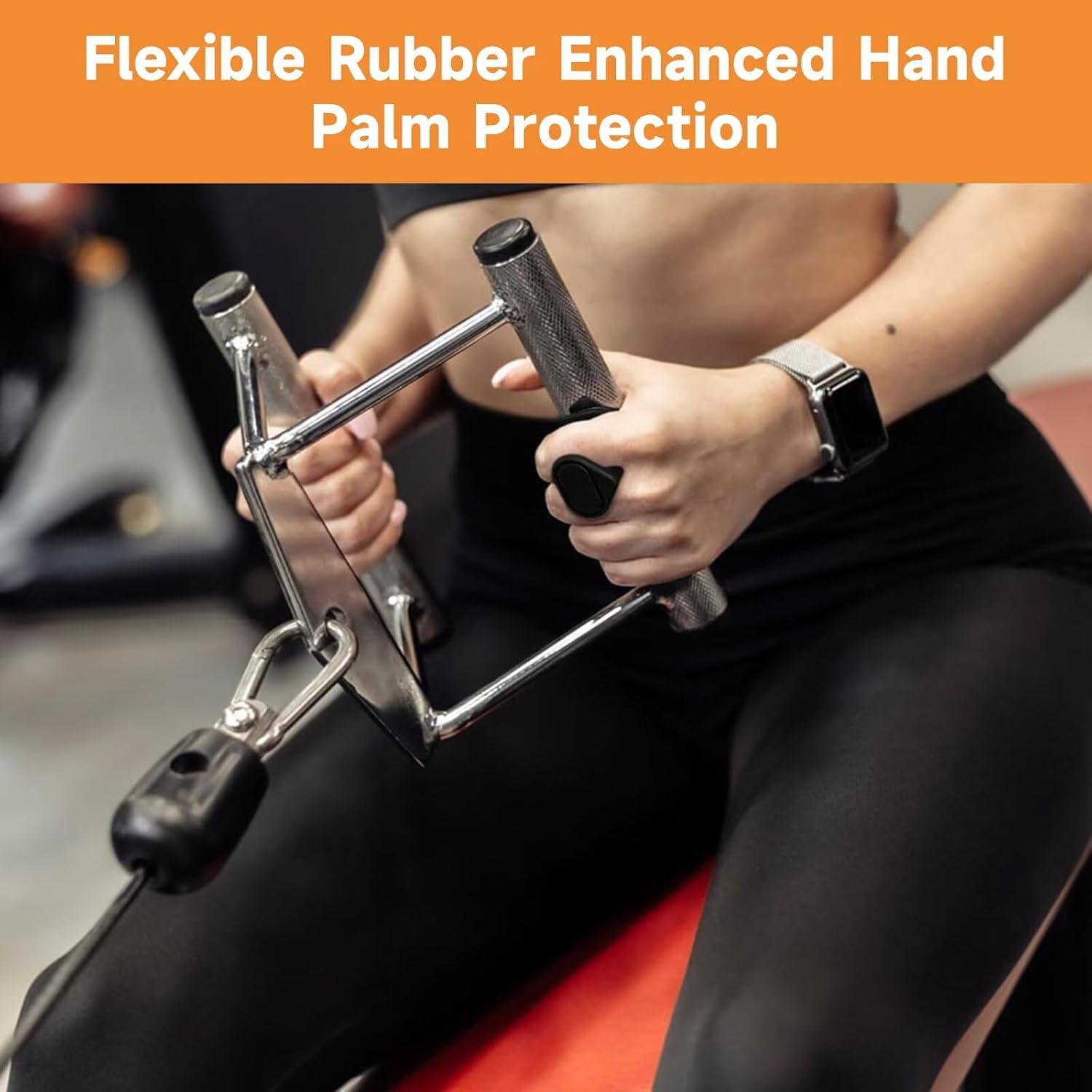 ZVCXOE Fitness Grip Hand Protection Rubber Non-Slip and Sweat-Proof Holder Palm Handgrip Fingerless Grip Pull-Up Grip Suitable for Fitness Exercise Weightlifting Dumbbells Sports Bodybuilding Black image number 3