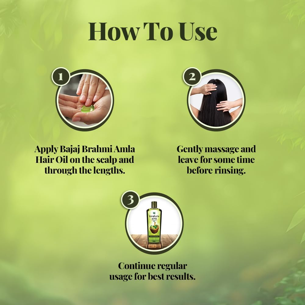 Bajaj Brahmi Amla Hair Oil ( Enriched with Ayurvedic Brahmi) 400Ml