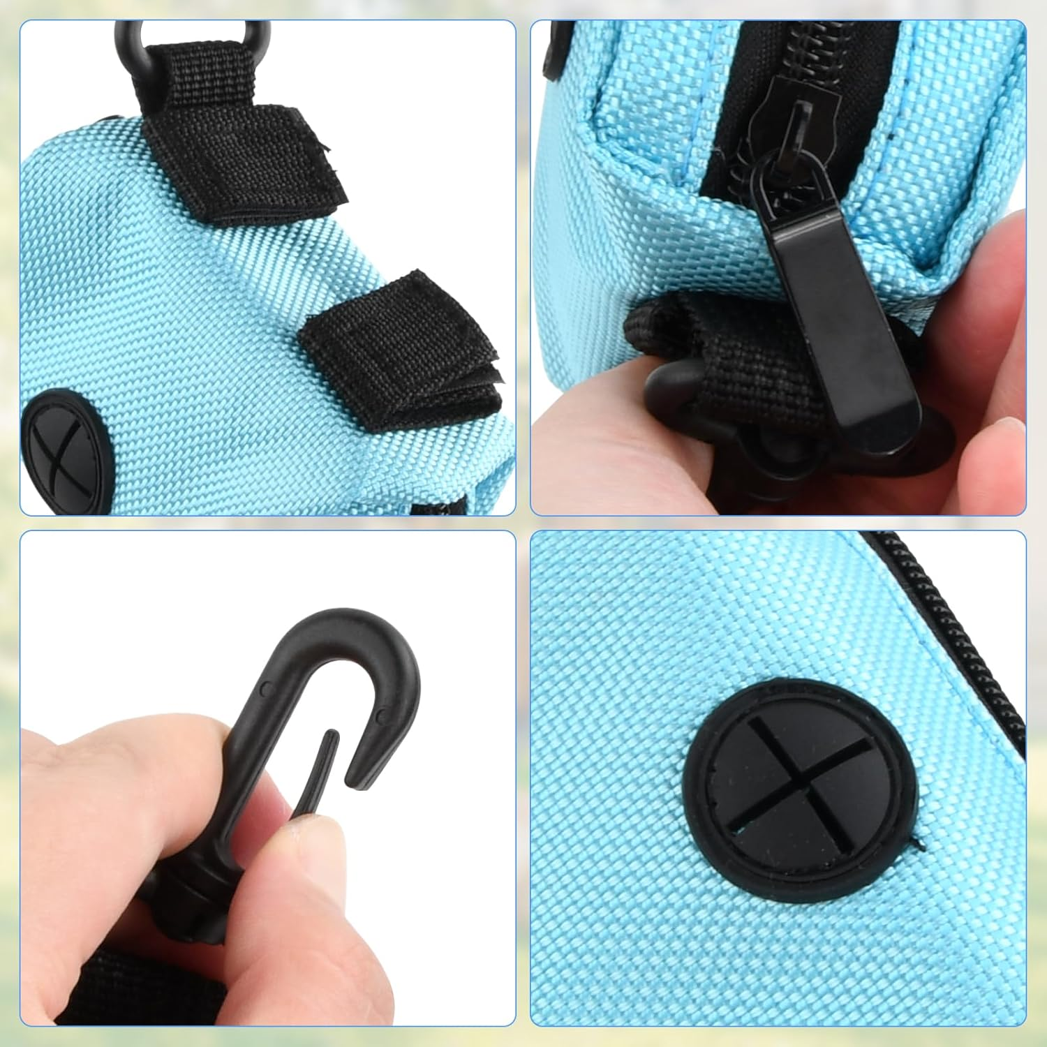 Pack of 4 Dog Waste Bags Holder, Poop Bag Carry Bag, Pet Dog Waste Bag Dispenser, Dog Bag Dispenser for Walking with Dogs, Waste Bag Dispenser for Dogs with Zip image number 3