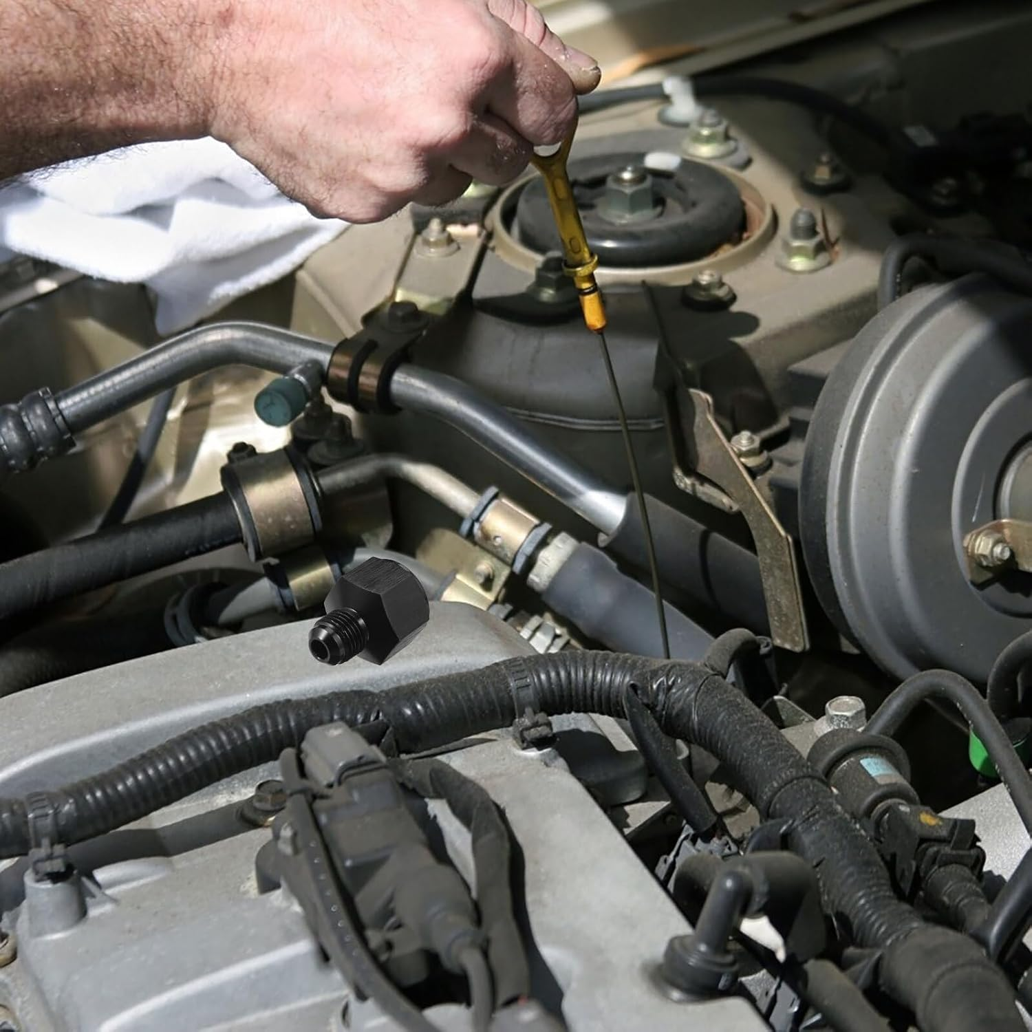 Generic Hose Reducer Adapter Male to Female Flare Fitting Aluminum Car Connector for Fuel and Systems image number 4