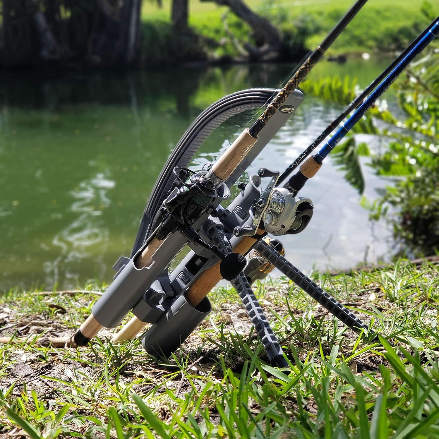 Rod-Runner Express Fishing Rod Rack - Gray | Portable Fishing Rod Holder Caddy image number 5