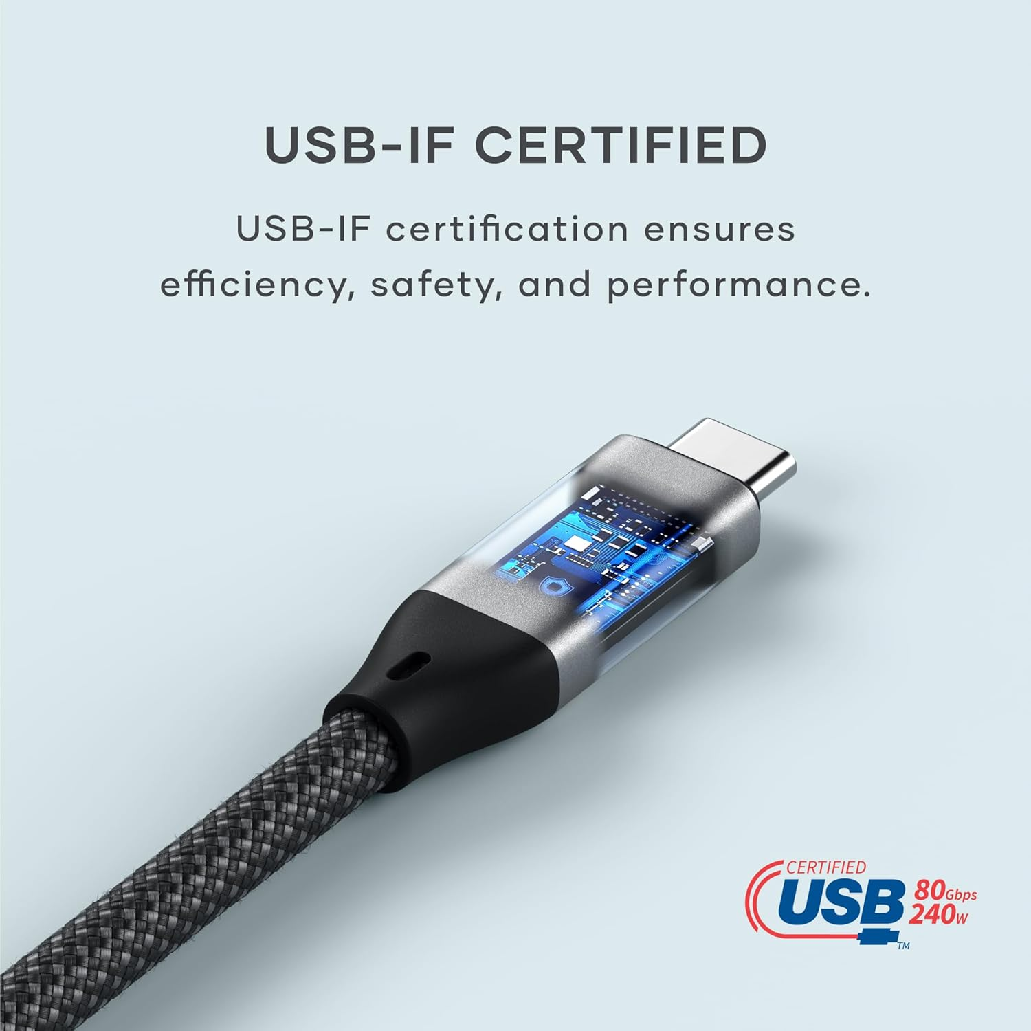 Satechi USB4 V2 Pro Cable, USB C Cable 1.2M/3.9Ft, up to 120Gbps Data Transfer, 240W Power Delivery, 8K@60Hz Display, Thunderbolt 5/4/3 Compatible, for Macbook, Windows & More image number 2