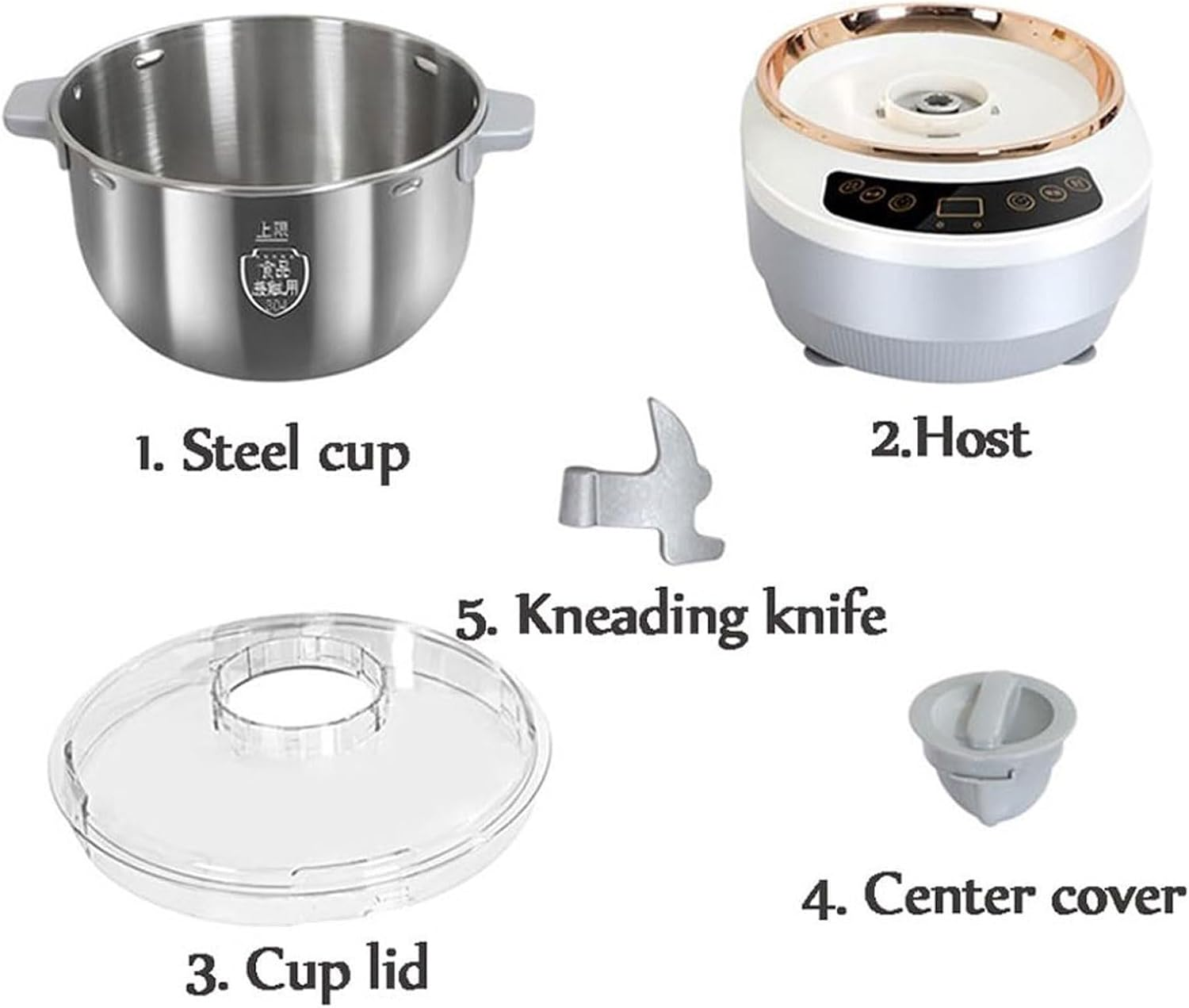 Dough Maker with Ferment Function, 5L/7L Non-Stick Stainless Steel Dough Flour Mixer with Measuring Cups & Spoons, Dough Kneading Machine, Timing &Touch Panel, 25-38℃ Dough Proofer, for Home (Size :