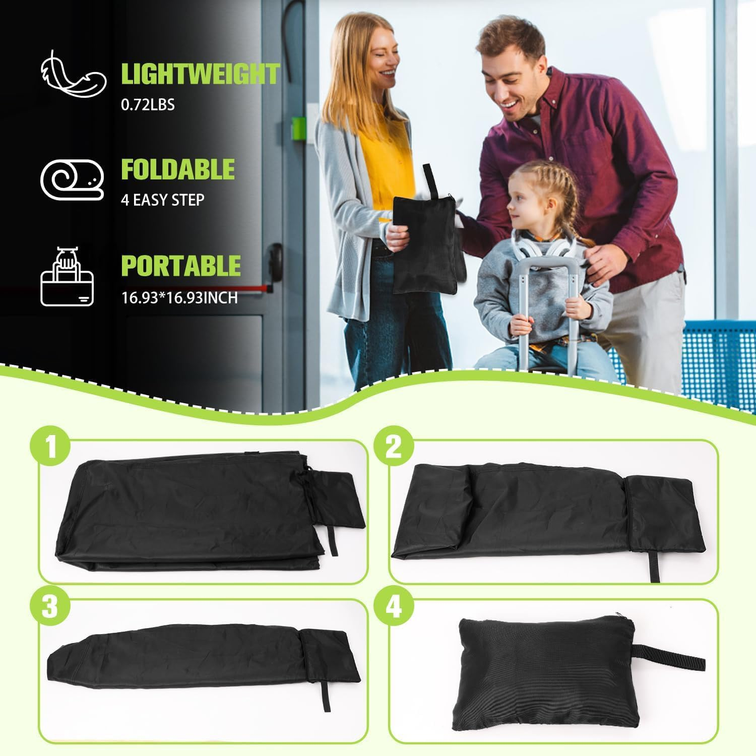 Shengsenfu Durable Easy Carry Baby Car Seat Travel Bag, Gate Check Airport Water Resistant Protector Bag, Fits Convertible Car Seats, Infant Carriers, Car Trips with Self Organizer Case Pocket, Baby image number 4