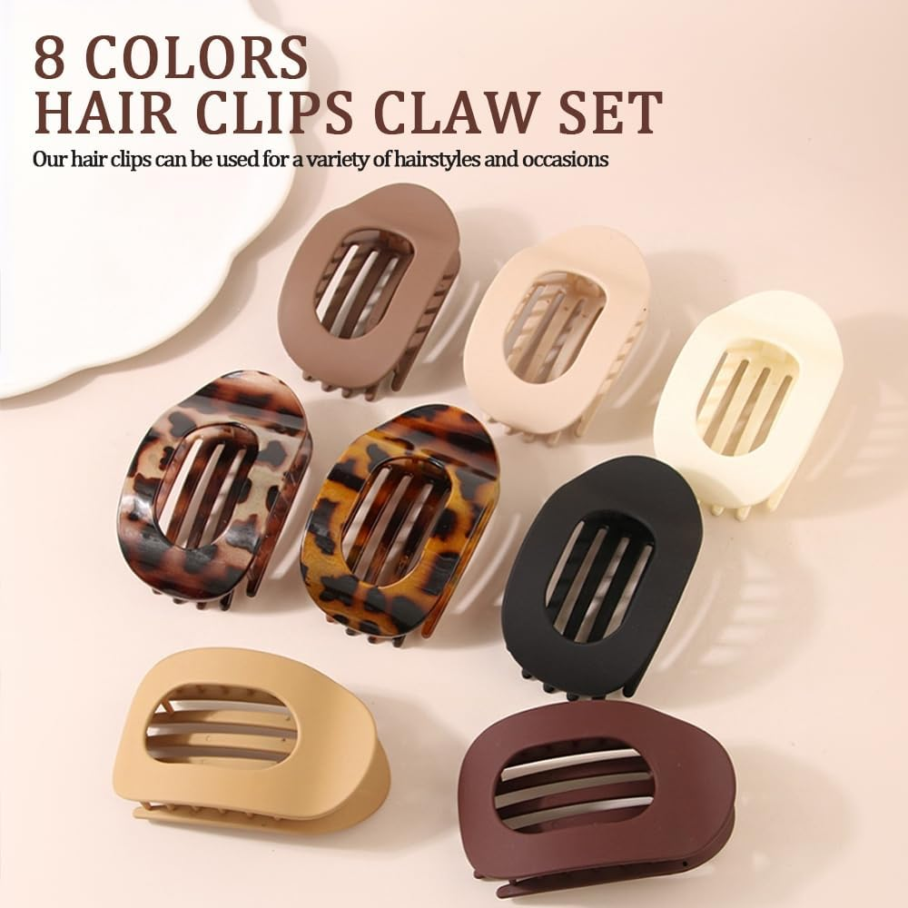 TTPSRY Pack of 8 Hair Clips Flat Oval Hair Clips Strong Grip Duckbill Clips Updo Hairstyles Simple Simple Hair Accessories for Women image number 5