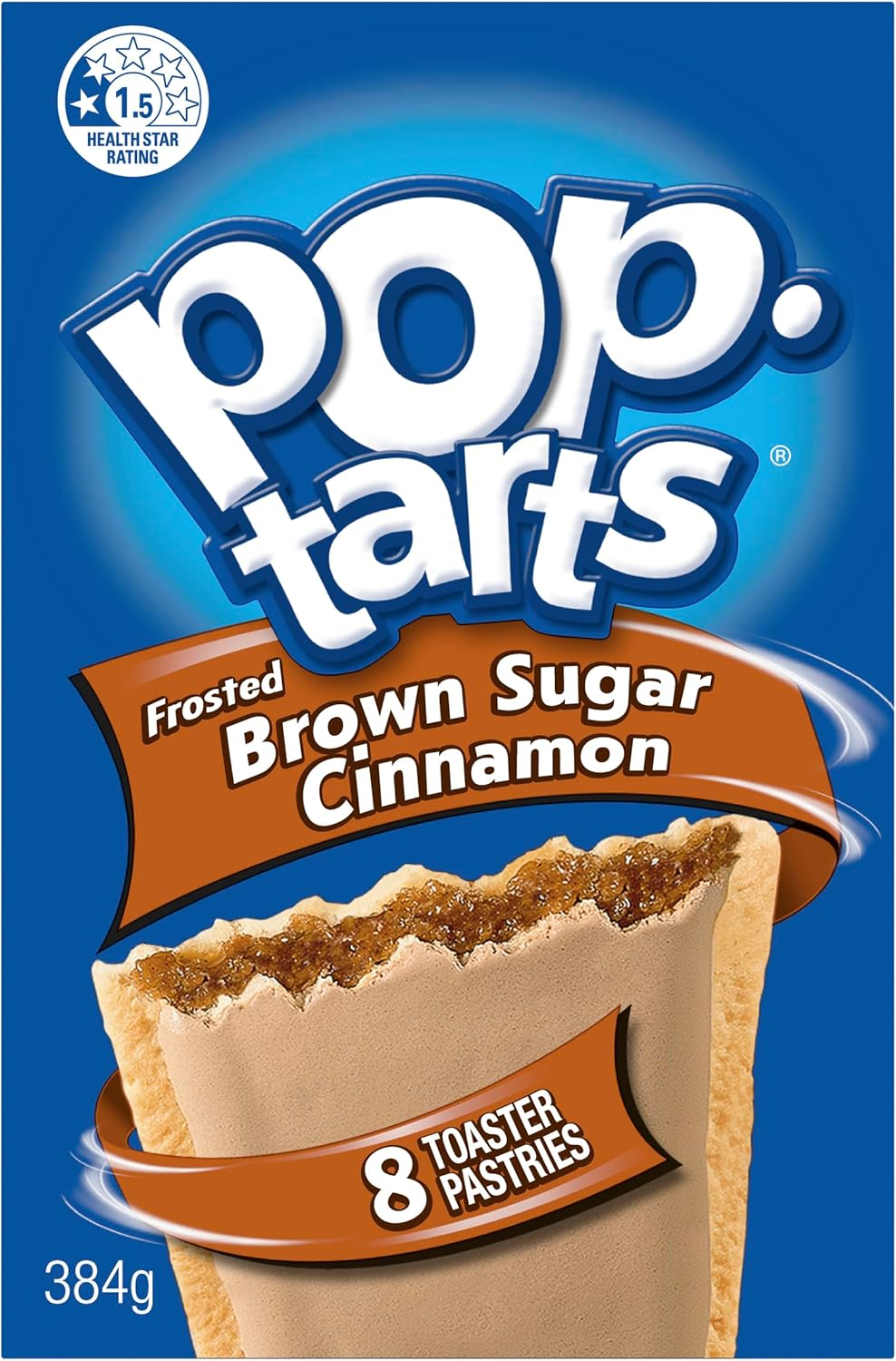 Kellogg'S Pop-Tarts Brown Sugar Cinnamon Toaster Pastries 384G, 8 Count (Pack of 1)