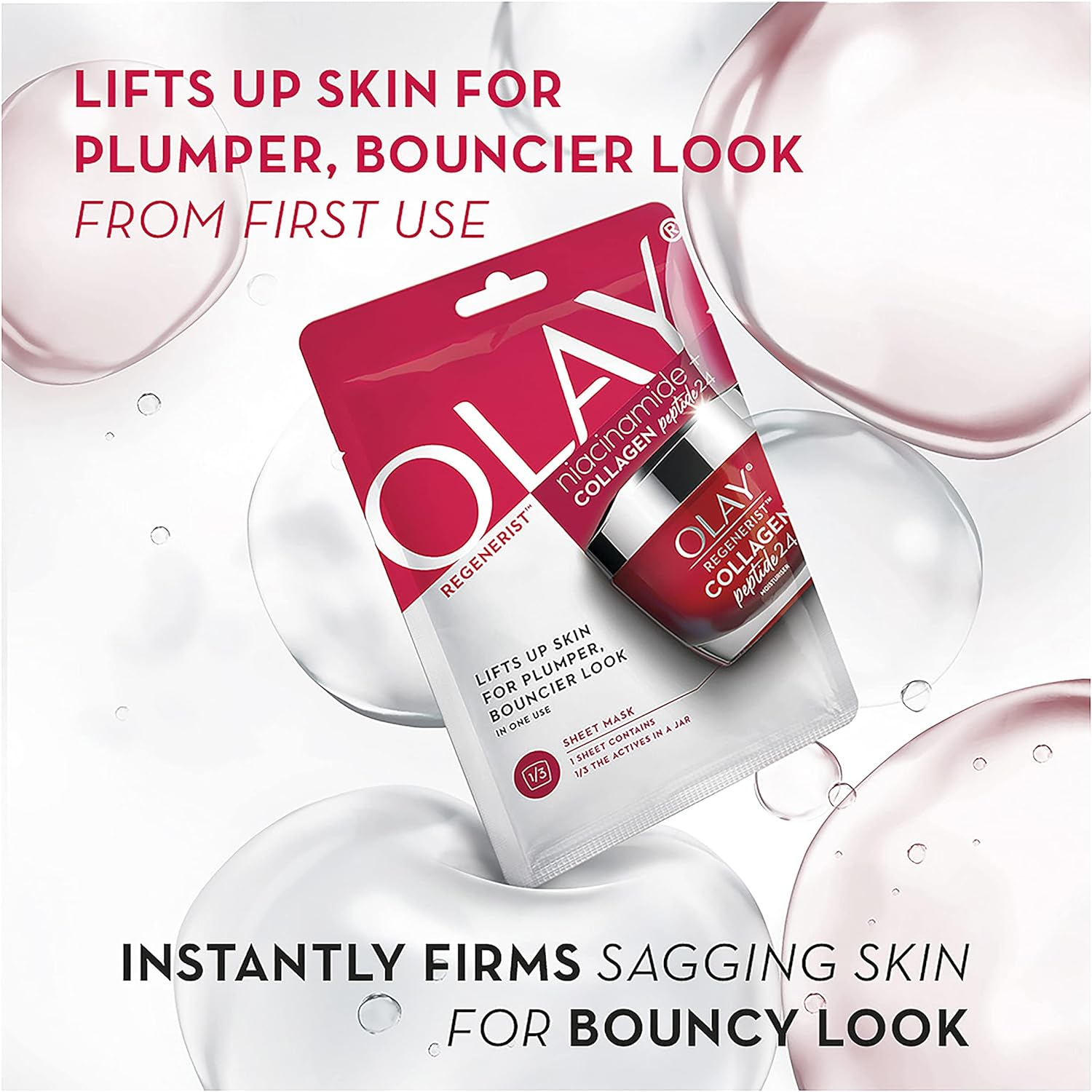 Olay Regenerist Niacinamide + Collagen Peptide 24, 1 Sheet Mask image number 4