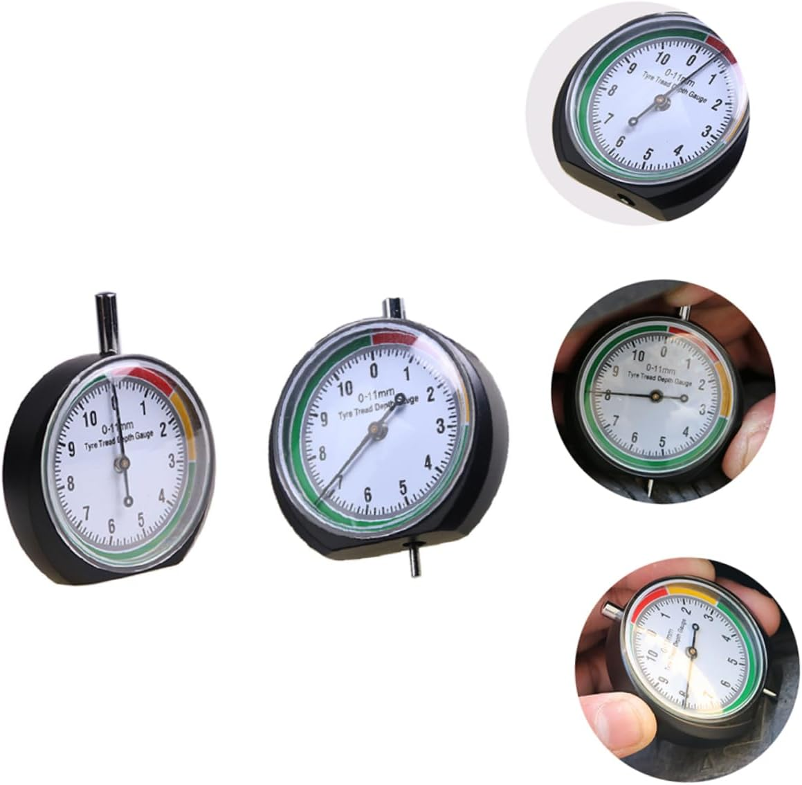 LALADEFIEE 2Pcs Car Tire Tread Depth Gauge Tyre Depth Tester Tool for Trucks and Minivans Accurate Measurement Automotive Tire Monitor image number 1