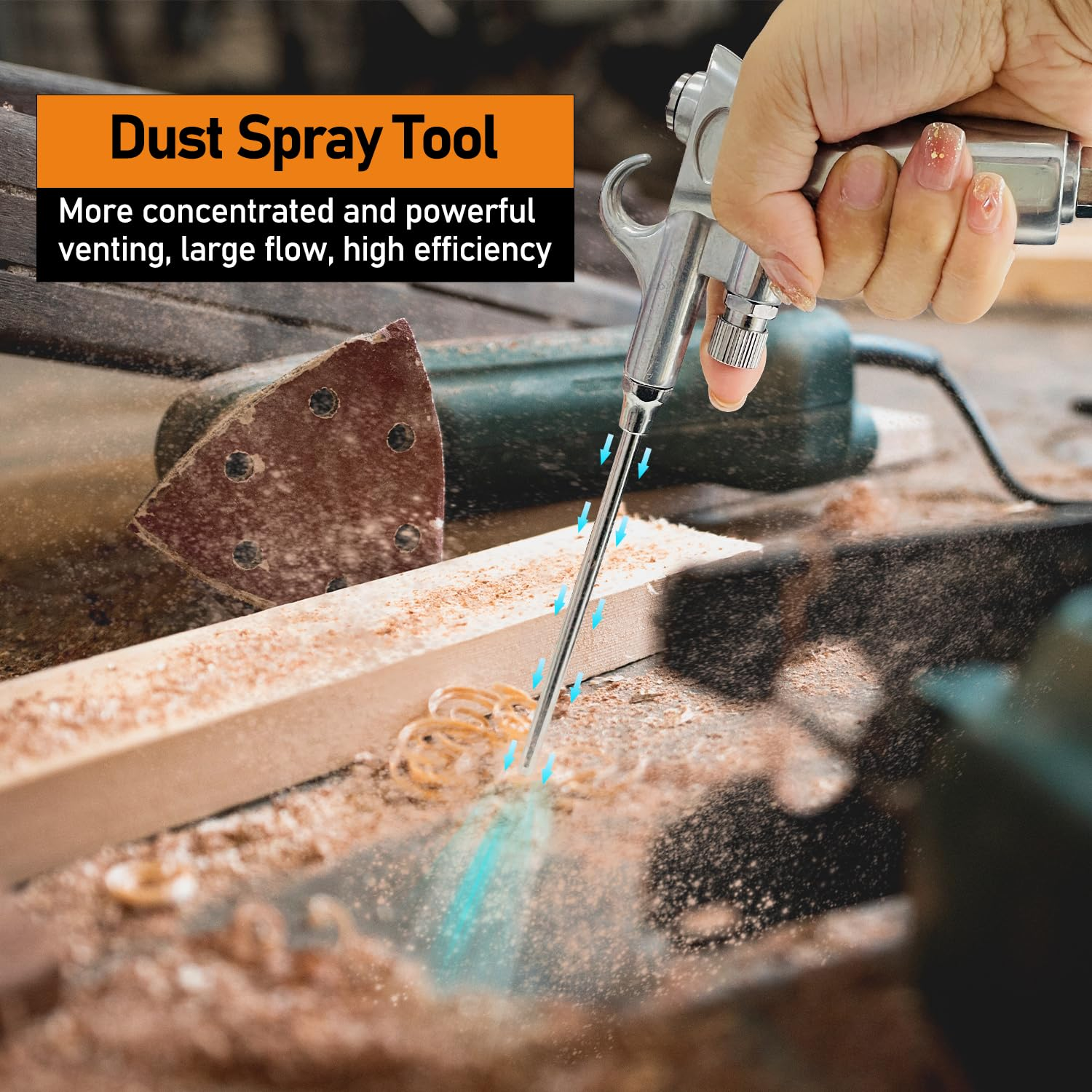 Heavy Duty Air Compressor Accessories Kit, 220PSI Rubber Hose Tire Inflator Gauge with Air Hose Fittings, 1/4" NPT Air Tool Kit with Air Dust Blowing Tool image number 5