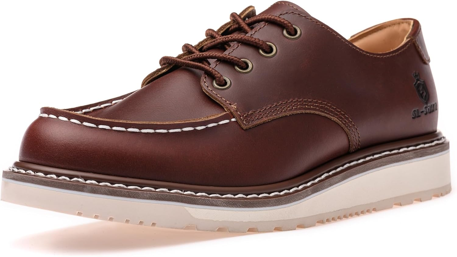 Sl-Saint Handgefertigte Herren Soft Moc Toe Lace up Stylish Stiefel Classic Genuine Goodyear Welted Top Cowhide Schuhe