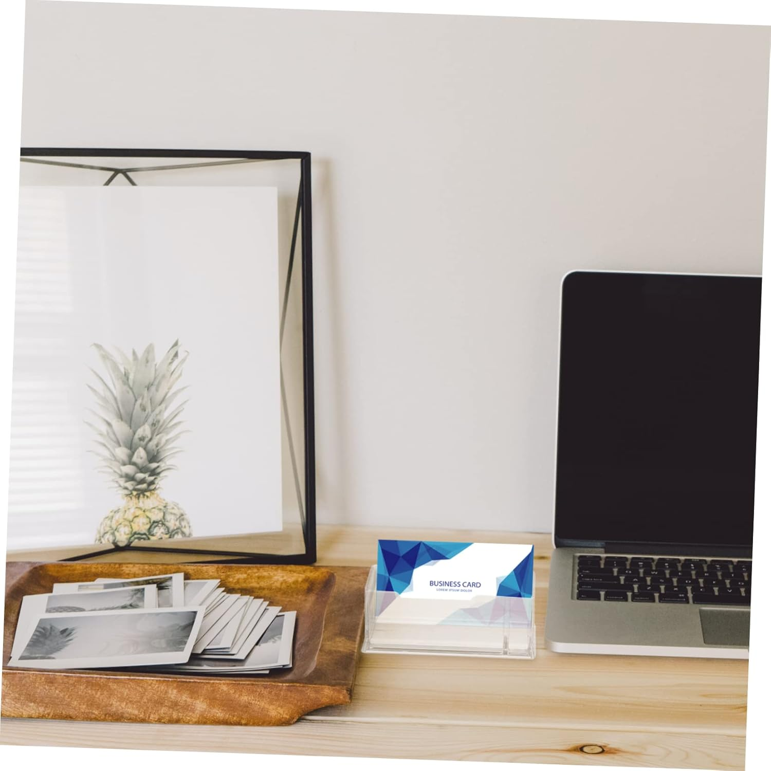 OFFSCH 4Pcs Acrylic Desktop Business Name Picture Holder Sturdy Multipurpose Storage Box for Convenient Organization Translucent Card Stand for Desk Accessories Storage Products image number 2