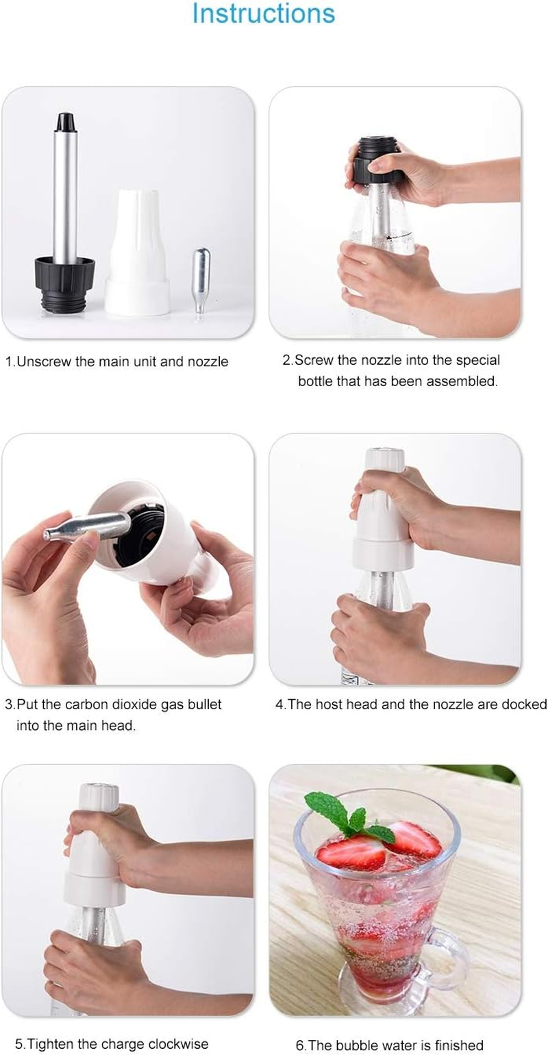 Drinking Tools Portable Manual Bubble Water Sodas Machine Mini Carbonated Drink Juice Soda Maker Spritzer Drinking Tools image number 5