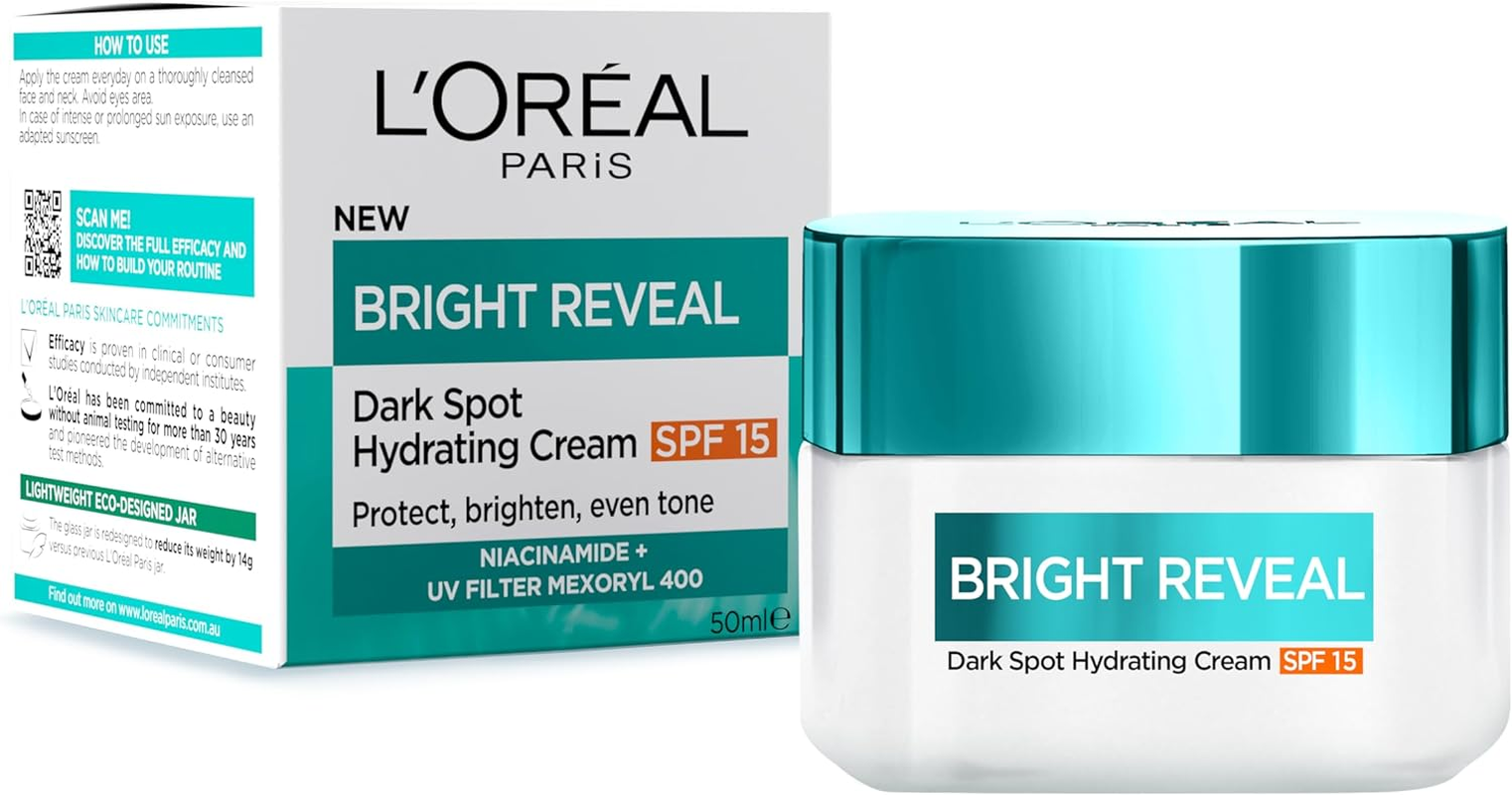 L&rsquo;Or&eacute;al Paris Bright Reveal, Niacinamide, Dark Spot Hydrating Day Cream, Protects, Brightens and Evens Skin Tone, SPF 15, 50Ml image number 1