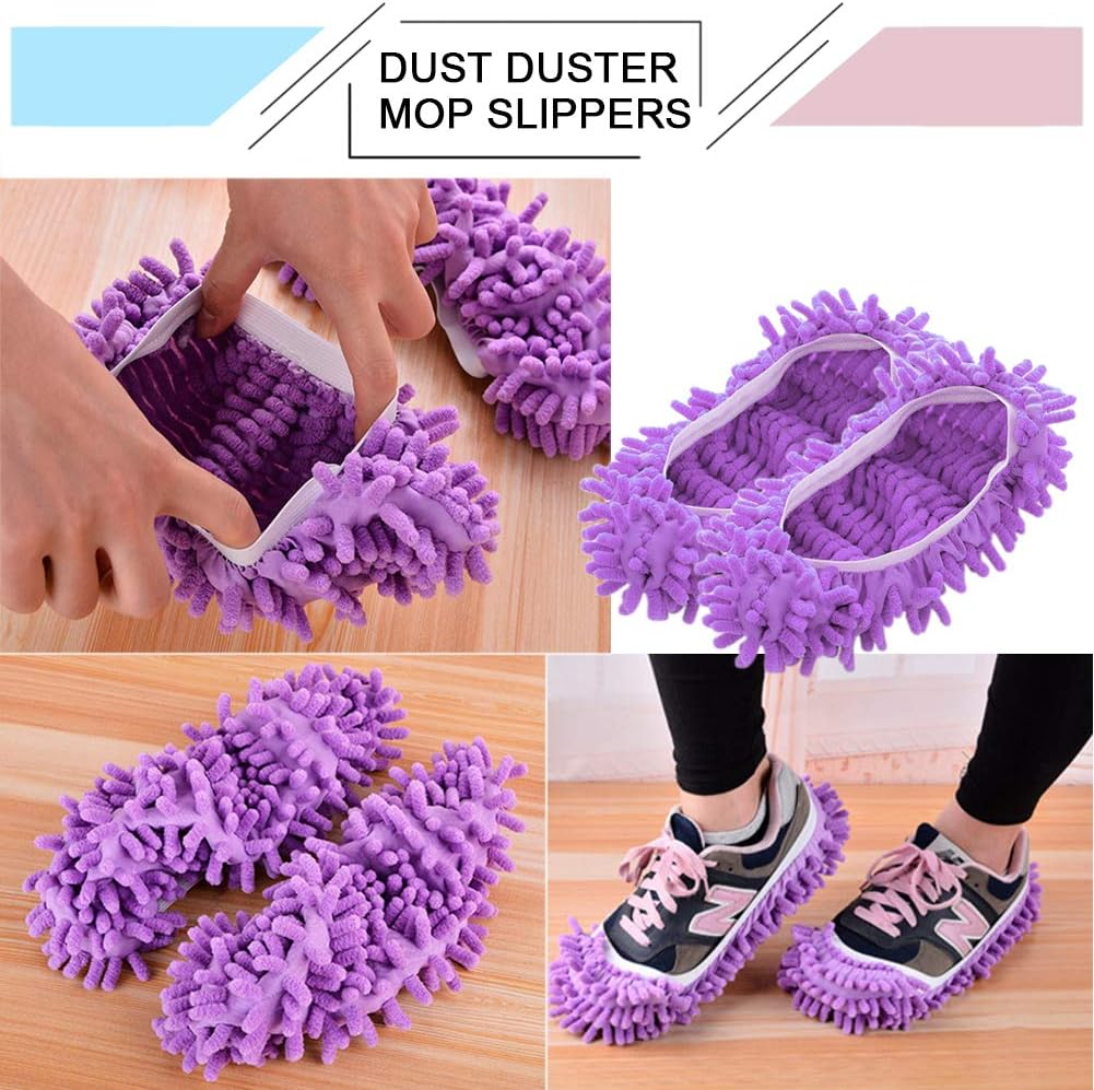 Cosywell Mop Slippers Shoes Cover Dust Duster Slippers Cleaning Floor House Washable 10 PCS 5 Pairs image number 3