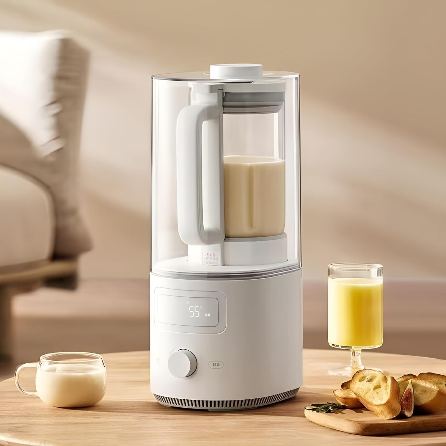 Xiao Mi Smart Quiet Electric Blender S2,1500ML Multifunctional Food Processor,Soybean Milk Machine,With 6-Blade Stainless Steel Blade and Silent Cover,24H Intelligent Reservation,Auto Keeping Warm image number 5