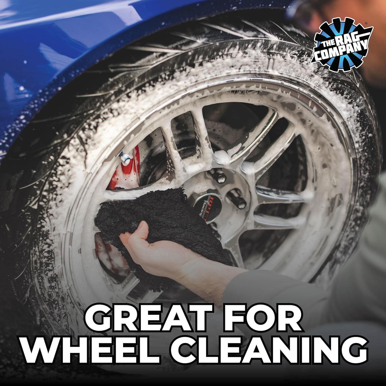 The Rag Company - Creature Edgeless Auto Detailing Towels (10-Pack) Professional 70/30 Blend, Dual-Pile Plush Microfiber, Buffing & Polishing, 420Gsm, 16In X 16In, Black image number 1