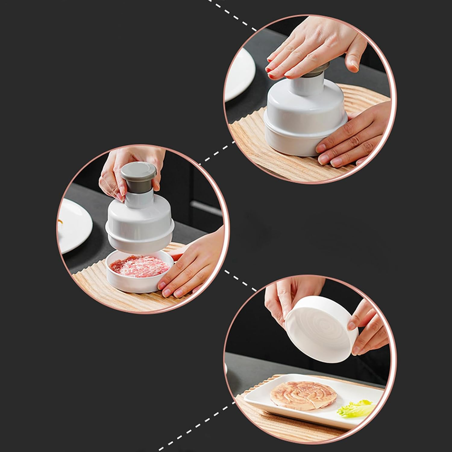 Burger Patty Press,Burger Mold Patty Maker Non Stick Tool - Grilling Tools Ergonomic Kitchen Gadgets for Beef Sausage Bacon Shrimp Cooking Restaurant Home Apartment Camping Barbecue