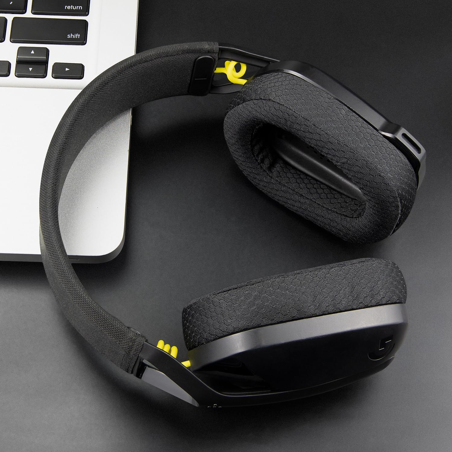 SOULWIT Mesh Fabric Earpads Replacement for Logitech G435 Lightspeed Wireless Gaming Headphones, Ear Pad Cushions with High-Density Foam - Black image number 2