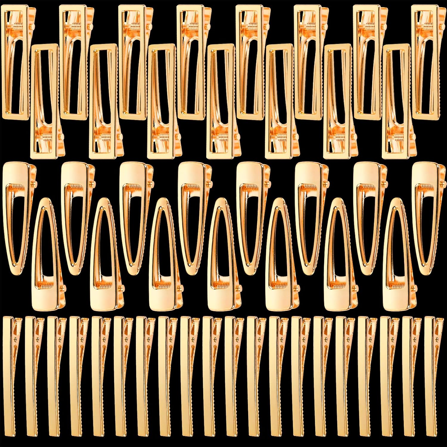 LEOBRO Metal Hair Clips, 50PCS Hair Clips for Women, Girls, Alligator Clips, Clips for Hair, Hair Barrettes for Women, for DIY Acrylic Resin Hair Clips, Hair Bows, Crafts, Gold