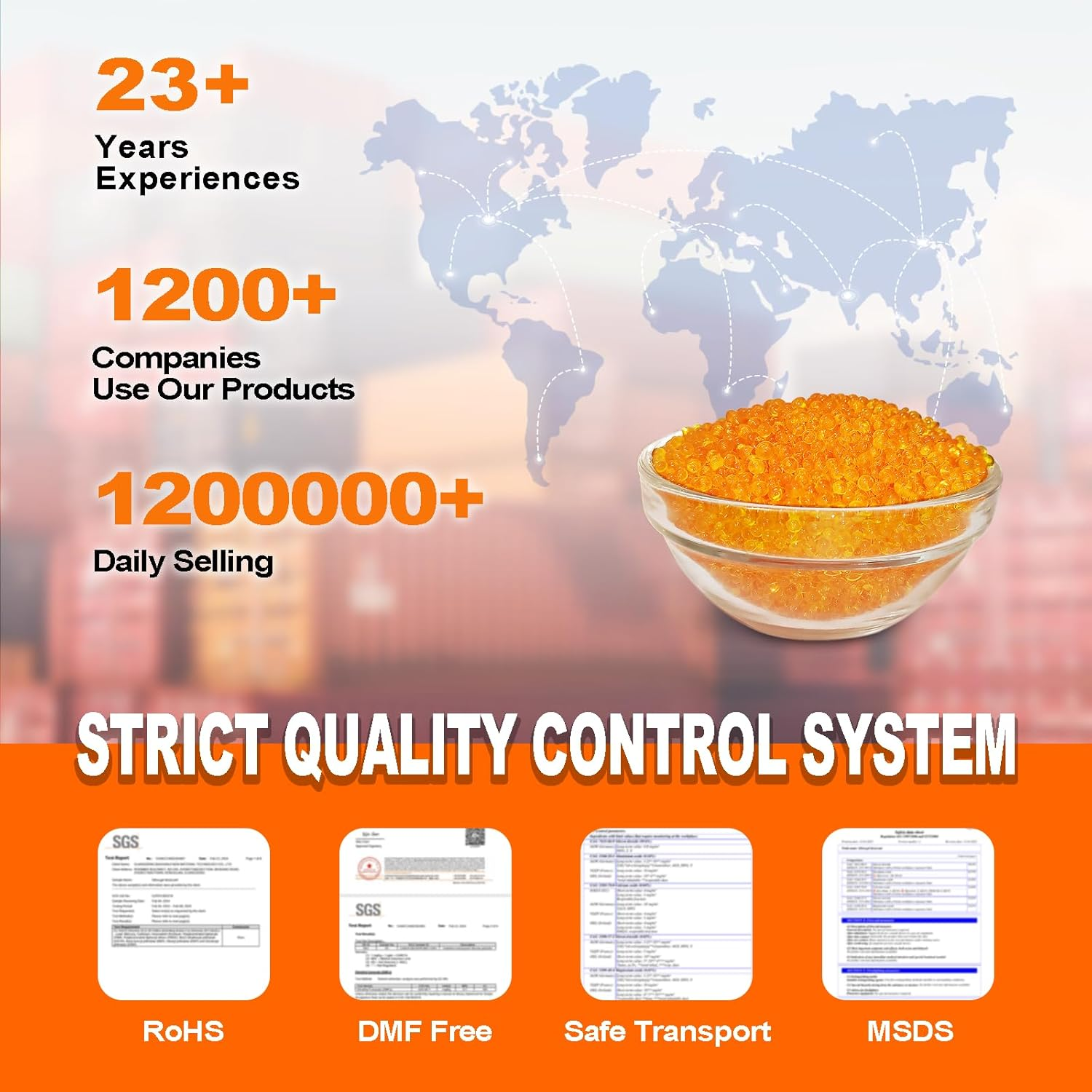 Silica Gel Beads Silica Gel Desiccant Beads, 2LBS Silica Balls, Reusable, with Colour Display, Silica Gel, Desiccant for Filament, Orange Silica Gel Desiccant for 3D Printers image number 4