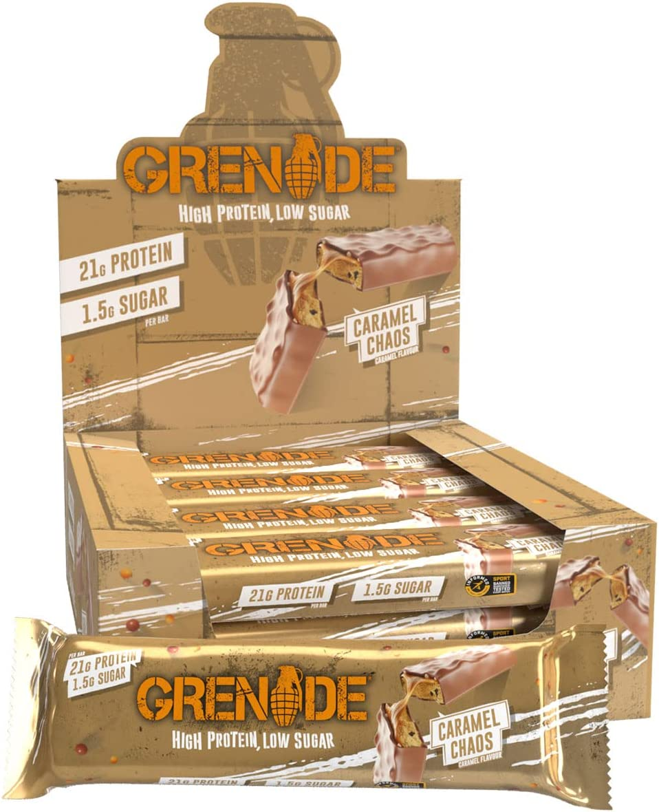 Grenade Carb Killa High Protein and Low Carb Bar, 12 X 60 G - Caramel Chaos image number 1