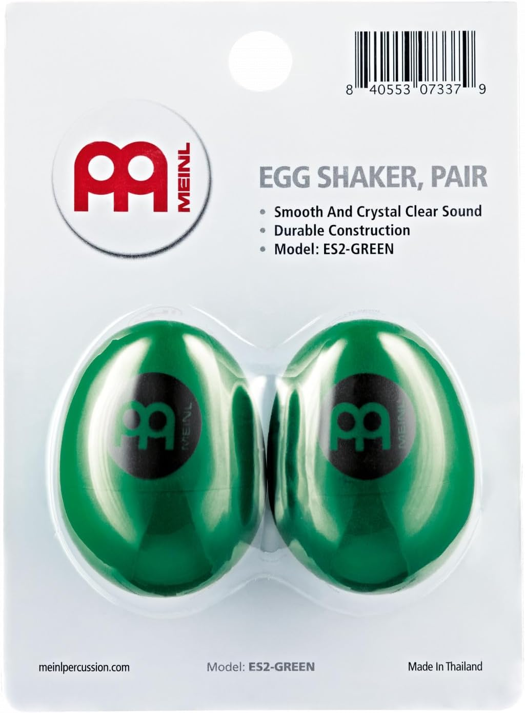 Meinl Percussion Egg Shaker Pair - Gift Idea - Crisp and Clear Sound - Musical Instrument - Plastic, Green (ES2-GREEN) image number 2