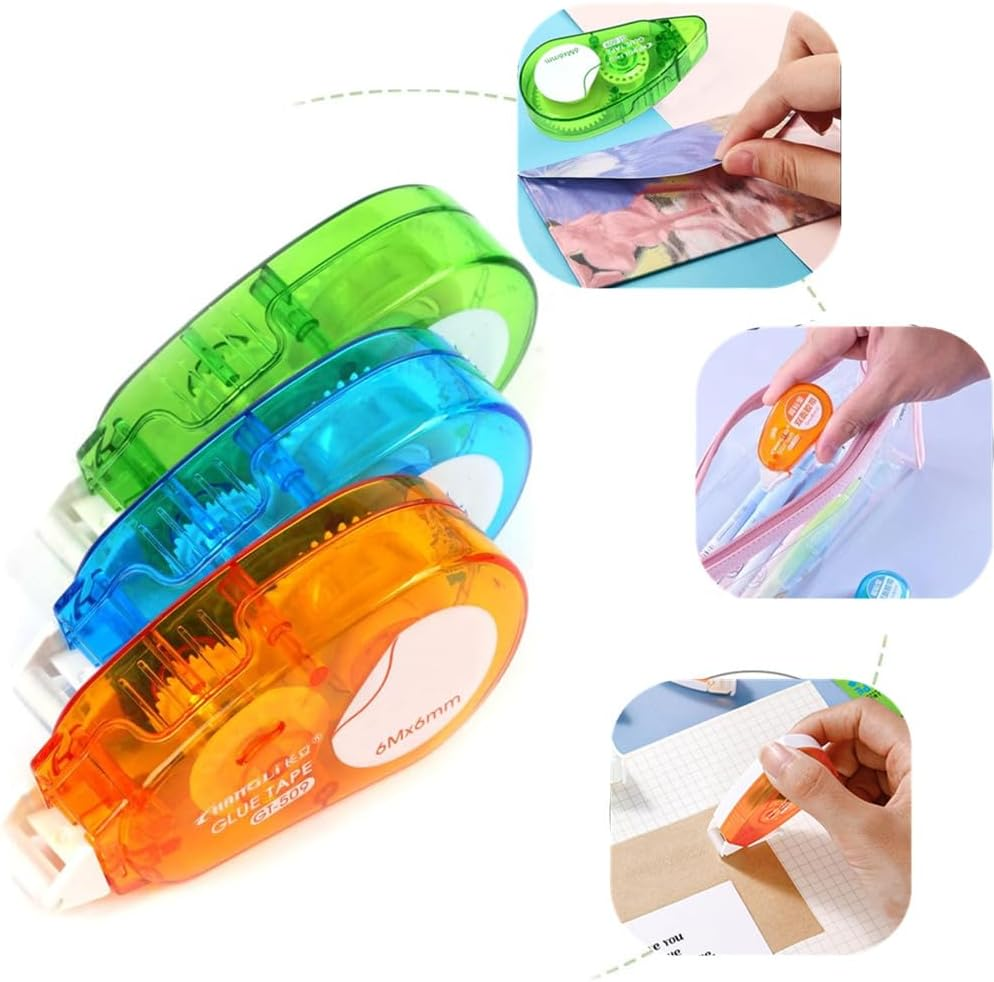 Double Sided Tape Roller, Granmagazz 3 Pack Glue Tape Roller, Scrapbooking Tape, Permanent Adhesive Tape Dispenser Runner for Crafts and Arts Projects, Photo-Safe (6Mm X 6M) image number 2