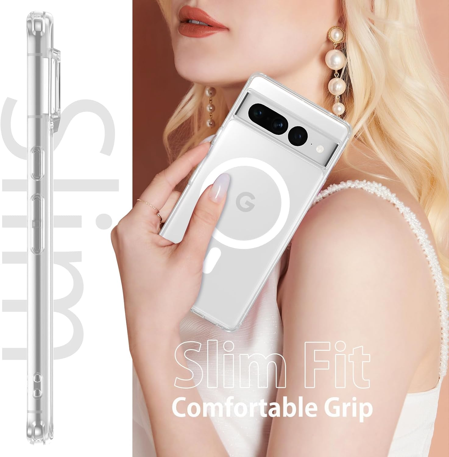 BENTOBEN for Google Pixel 7 Pro Case, Magnetic Ultra Transparent Slim Phone Cases Support Wireless Charging, Anti-Yellowing Shockproof Full-Body Protective Cover for Google Pixel 7 Pro 6.7 Inch, Clear