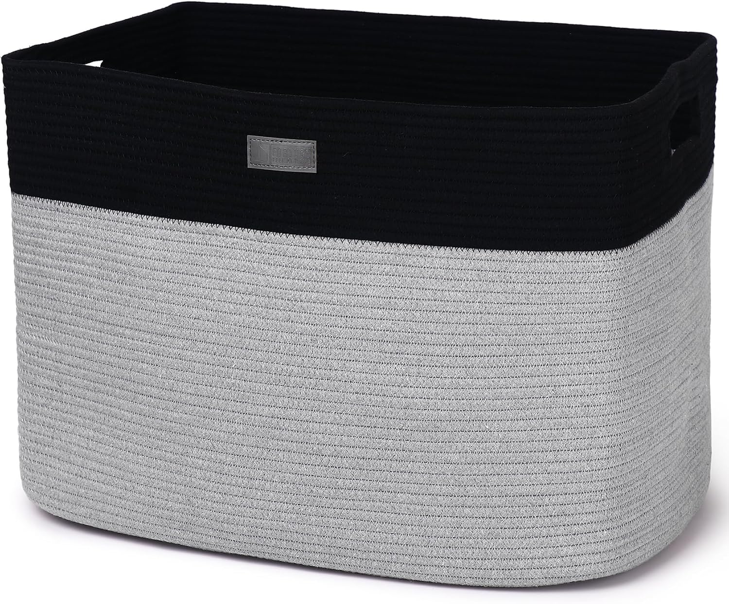 Fortuco 96L Woven Cotton Rope Laundry Basket &ndash; Large Laundry Hamper & Clothes Hamper &ndash; Durable Foldable Dirty Clothes Basket & Clothes Basket for Bedroom, Bathroom & Home Storage (Grey)