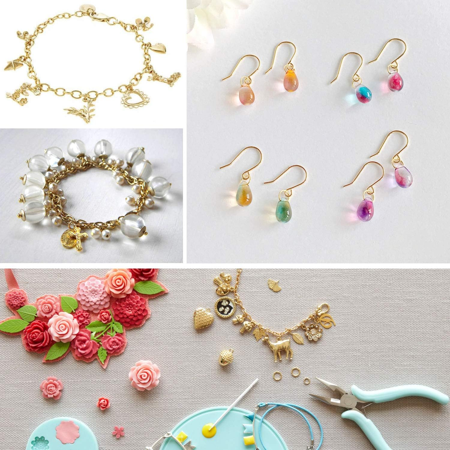 Alexcraft 14K Gold Plated Jump Rings 900PCS 4/6/8/10 Mm Gold Jump Rings Strong Open Ring Bulk for Necklace Bracelet Earrings Jewelry Making image number 6