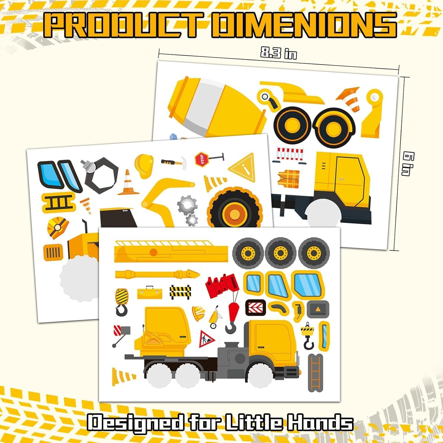 Chengruiy 24 Sheets Construction Truck Stickers for Kids, DIY Educational Crafts, Create Custom Vehicles, Car Themed Favors, STEM Learning Toys for Toddlers Creative Play Activity Kits image number 5