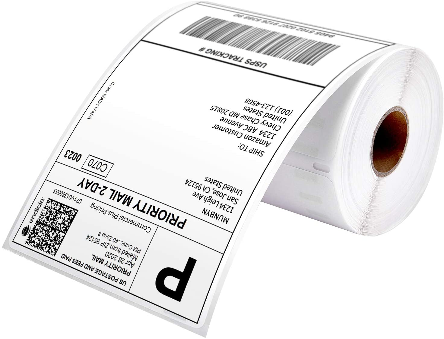 MUNBYN 4"X6" Direct Thermal Shipping Label Compatible with Dymo Labelwriter 4XL 1744907,1755120, Perforated Postage Thermal Labels for MUNBYN Permanent Adhesive, 220 Labels/Roll image number 1