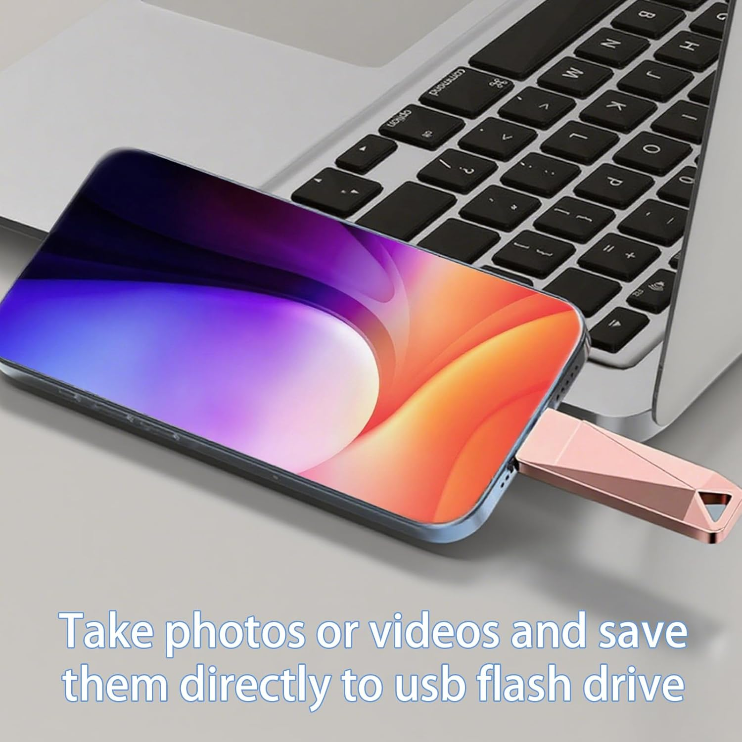 2TB Memory Phone Photo Stick, 4-In-1 Iphone Flash Drive, Photo Stick for Backup,High Speed USB Stick,Usb Flash Drive for Iphone/Pc/Ipad/More Devices(Pink) image number 2