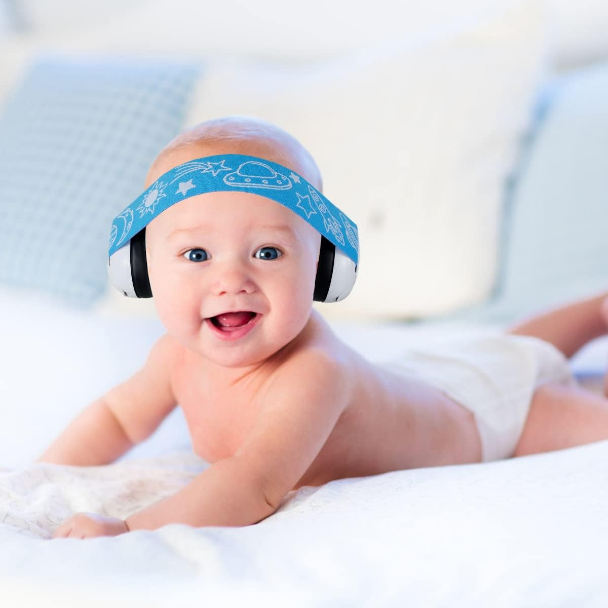 Infants Headphone, Kids Ear Defenders Noise Cancelling Headphones with Adjustable Headband, Ear Protectors Hearing Protection Safety Earmuffs Noise Reduction for 0-3 Years Baby (Blue) image number 1