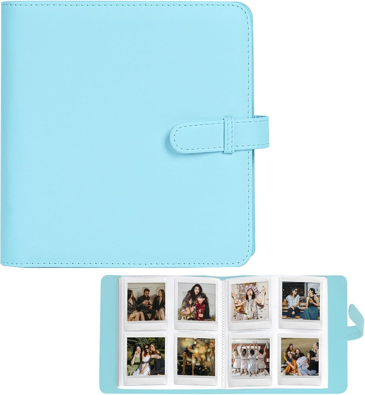 Photo Album with 288 Pockets Compatible with Fujifilm Instax Square SQ1/SQ6/SQ10/SQ20/SQ40 Camera & Sp-3/Square Link Mobile Printer, PU Leather Mini 3 Inch Album for Instax Square Film Photo (Brown)