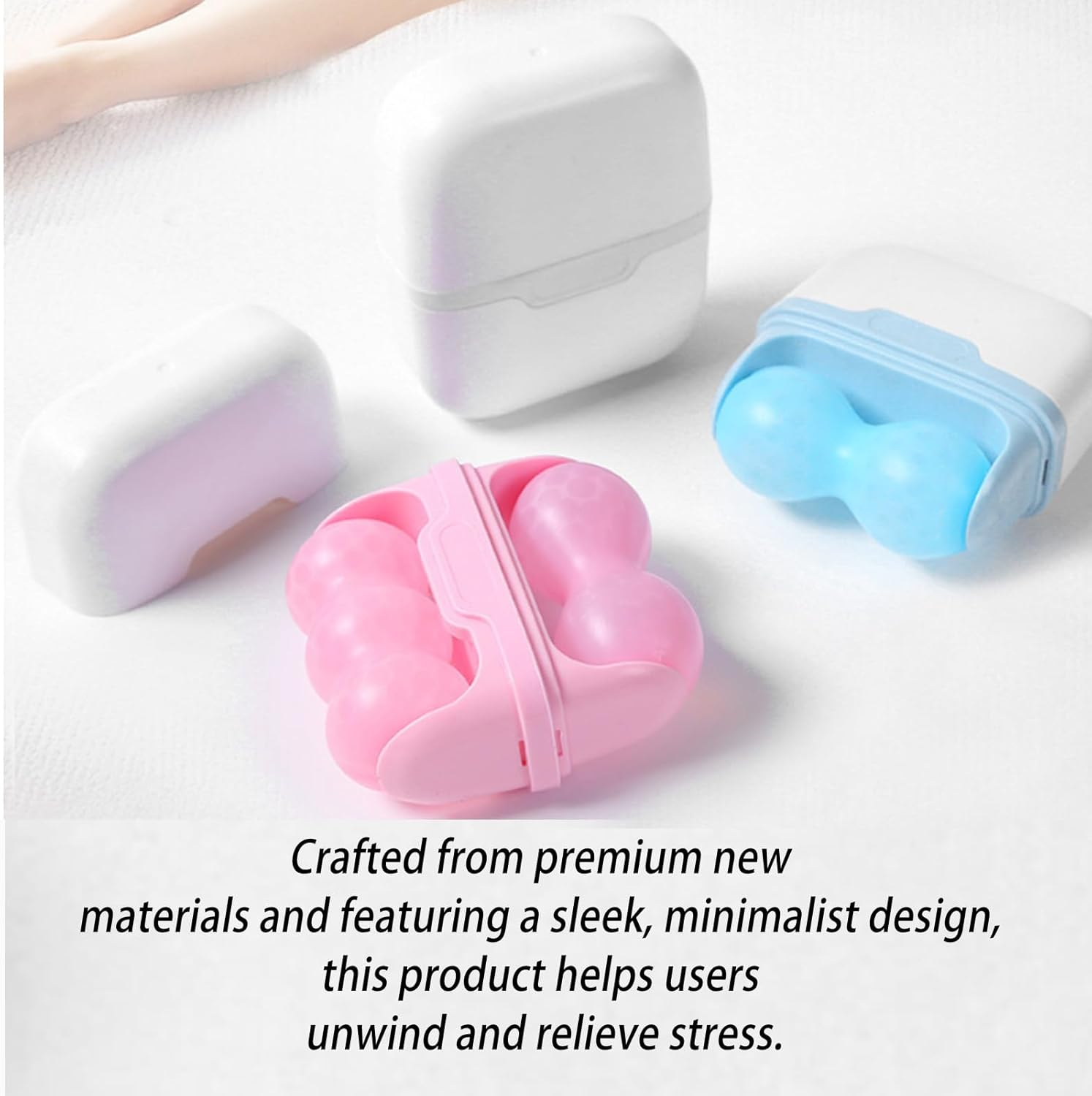 2Pcs Ice Roller Set, Face Roller & Ice Roller for Face - Cooling Facial Relaxation Massager for Puffiness & Tension (Blue & Pink) image number 6