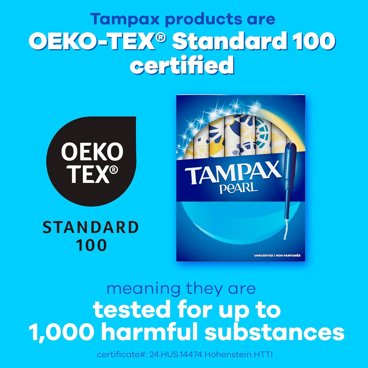 Tampax Pearl, Ultra, Plastic Tampons, Unscented, 50 Count