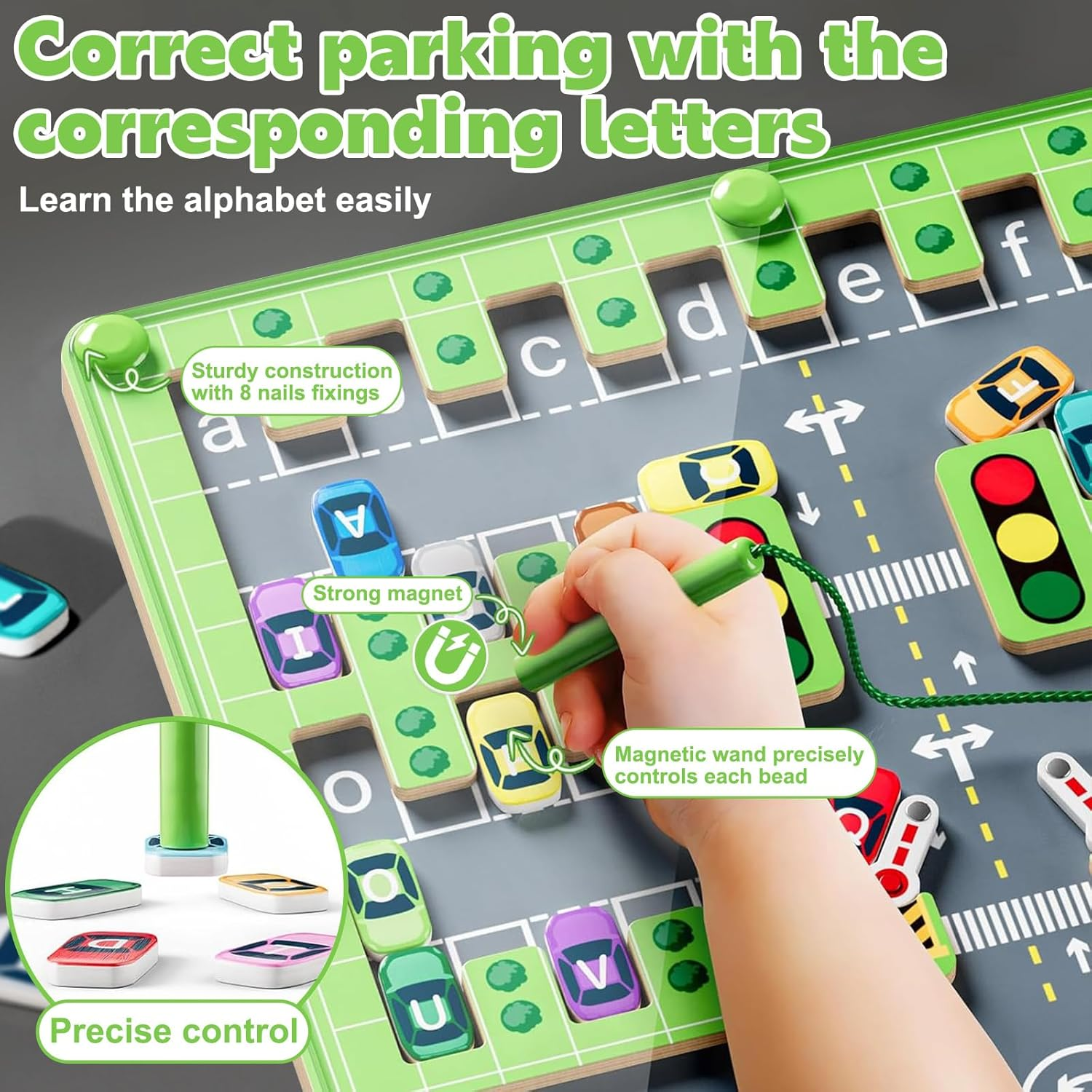 Magnetic Alphabet Maze,Montessori Toys,Alphabet Puzzle Toddler Toys for Ages 3-4,Sensory Toys Fine Motor Skills,Birthday Gifts for Kids image number 1