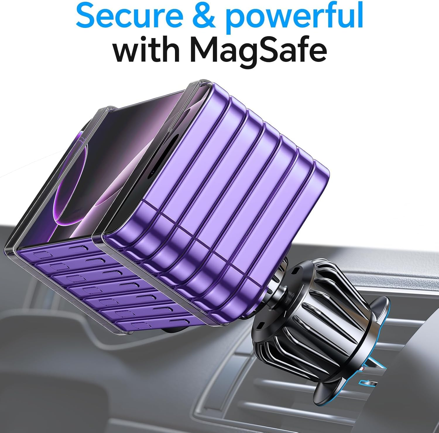 For Magsafe Car Mount【20 Strong Magnets】 Magnetic Phone Holder for Car Phone Holder Mount Dash Mounted Holders Cell Phone Holders for Your Car Accessories for Women Men for Iphone 17 16 15 14 (Black) image number 5