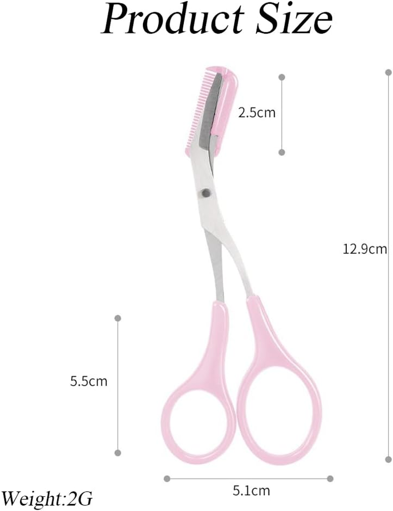 Professional Stainless Steel Eyebrow Grooming Shear Scissors with Plastic Combeyebrow Shaving Scissors Hair Remover Beauty Tool Beauty Accessories for Men and Women image number 2