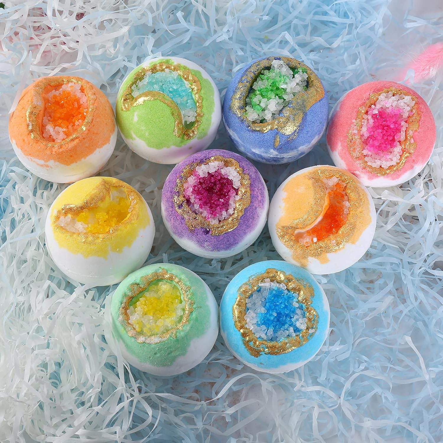 Bath Bombs Set 100G Bath Balls Sea Salt Body Cleanser for Bubble Bath Spa & Home Use Birthday & Set 9 Pack image number 1