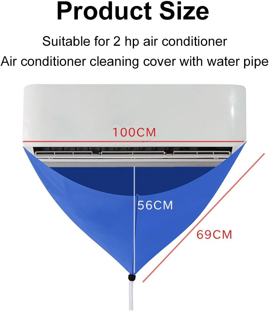 Air Conditioning Cleaning Kit, Air Conditioning Cleaning Case, Water Bag for Air Conditioning, Air Conditioning Lid, Dust Washing Tool, Wall Mounted Air Conditioner, with Drain, with Brush, Blue image number 3