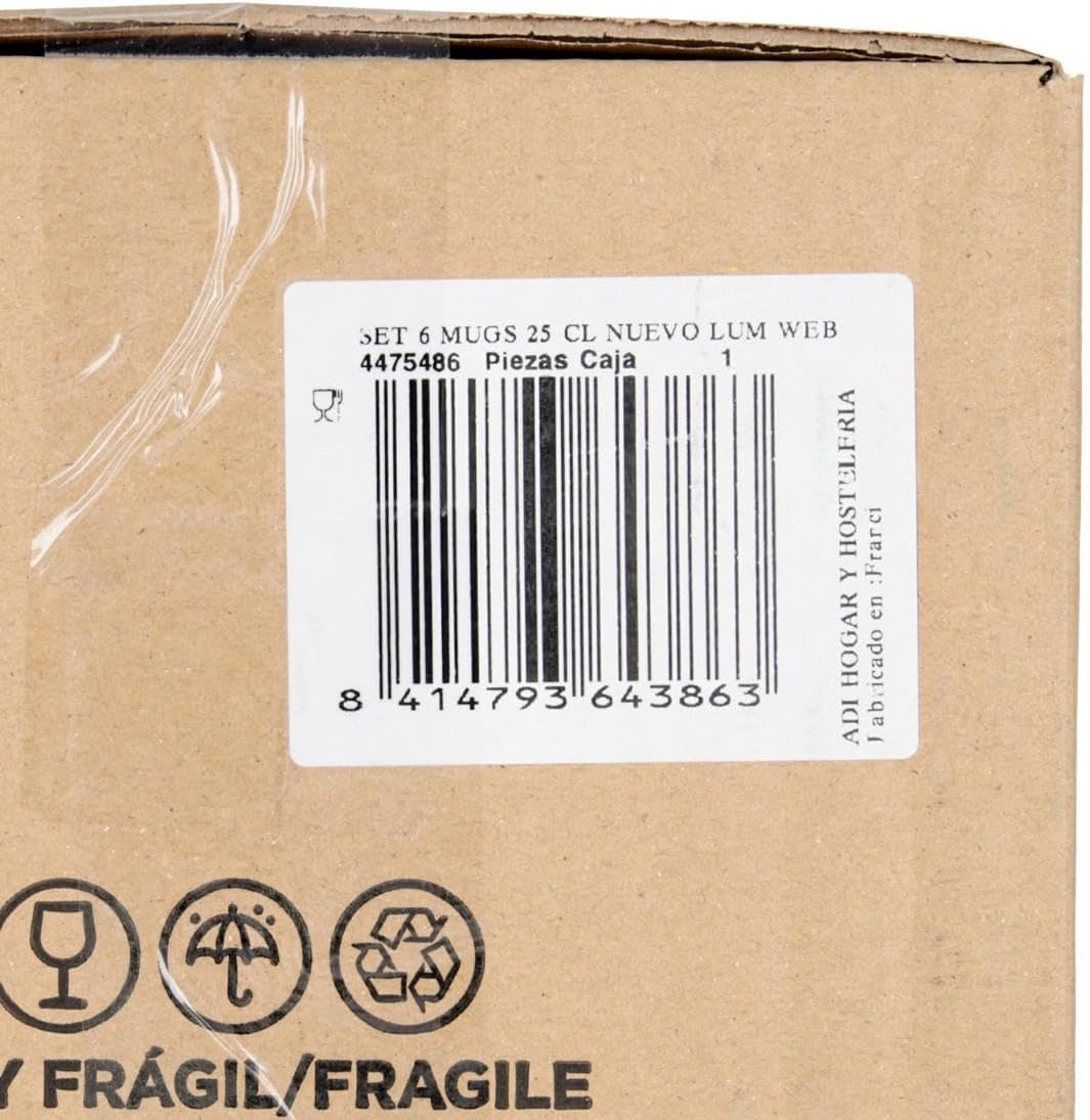 Luminarc New Set 6 Mugs Breakfast Mugs Glass Coffee for Microwave 25Cl image number 2