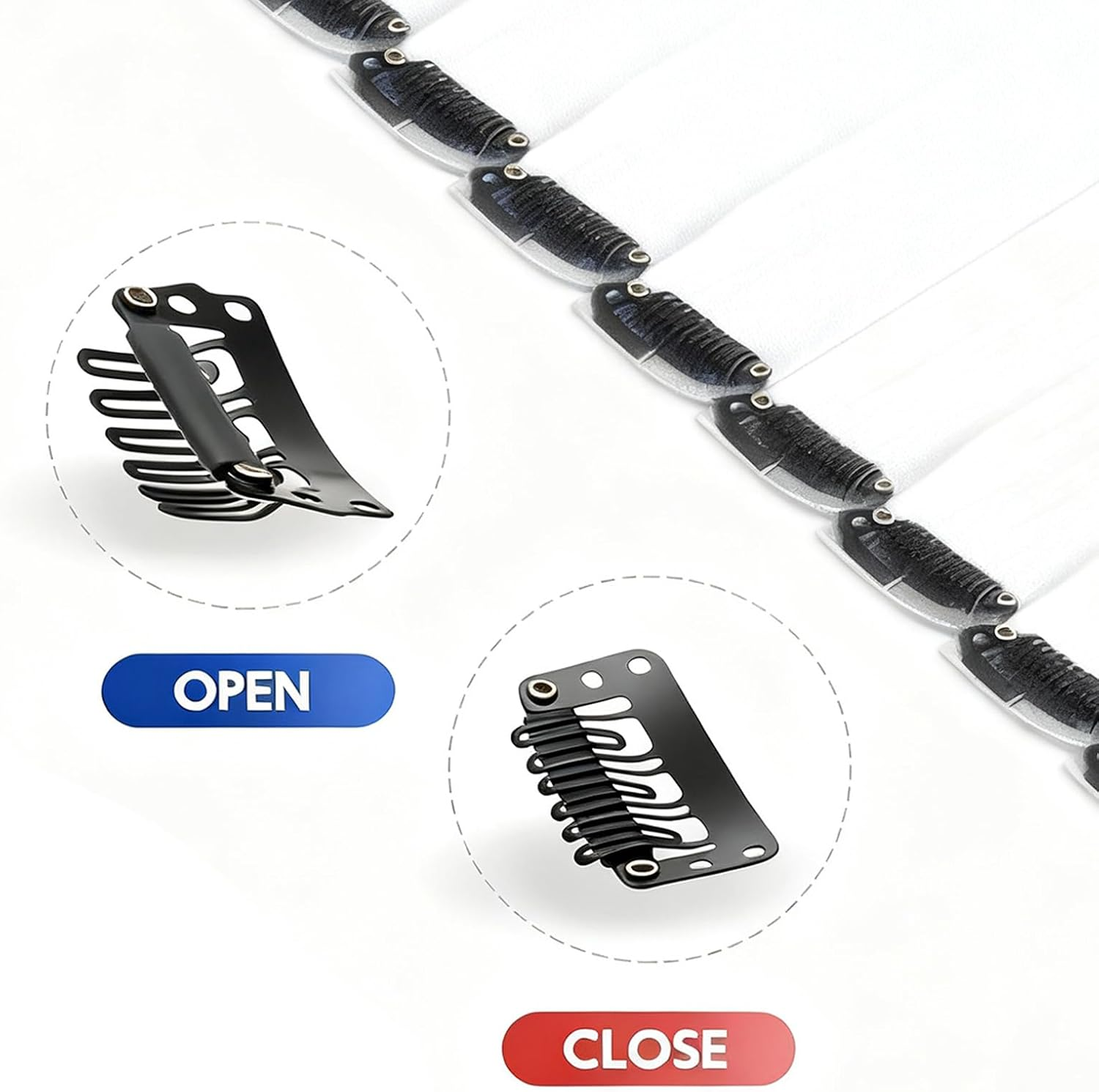 Homiliky 10 Pcs White Clip in Hair Extensions 22 Inch Long Straight Synthetic Weave for Women Natural Look Halloween Cosplay image number 2