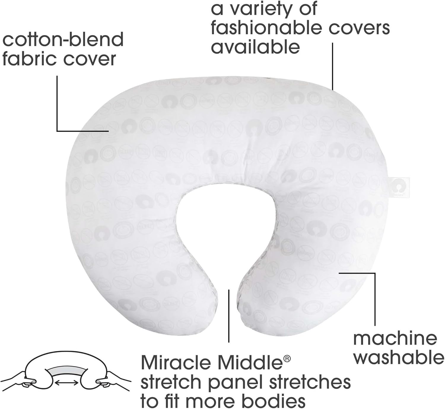 Boppy Nursing Pillow &ndash; Bare Naked Breastfeeding and Bottle Feeding, Propping Baby, Tummy Time, Sitting Support Pillow Only image number 6