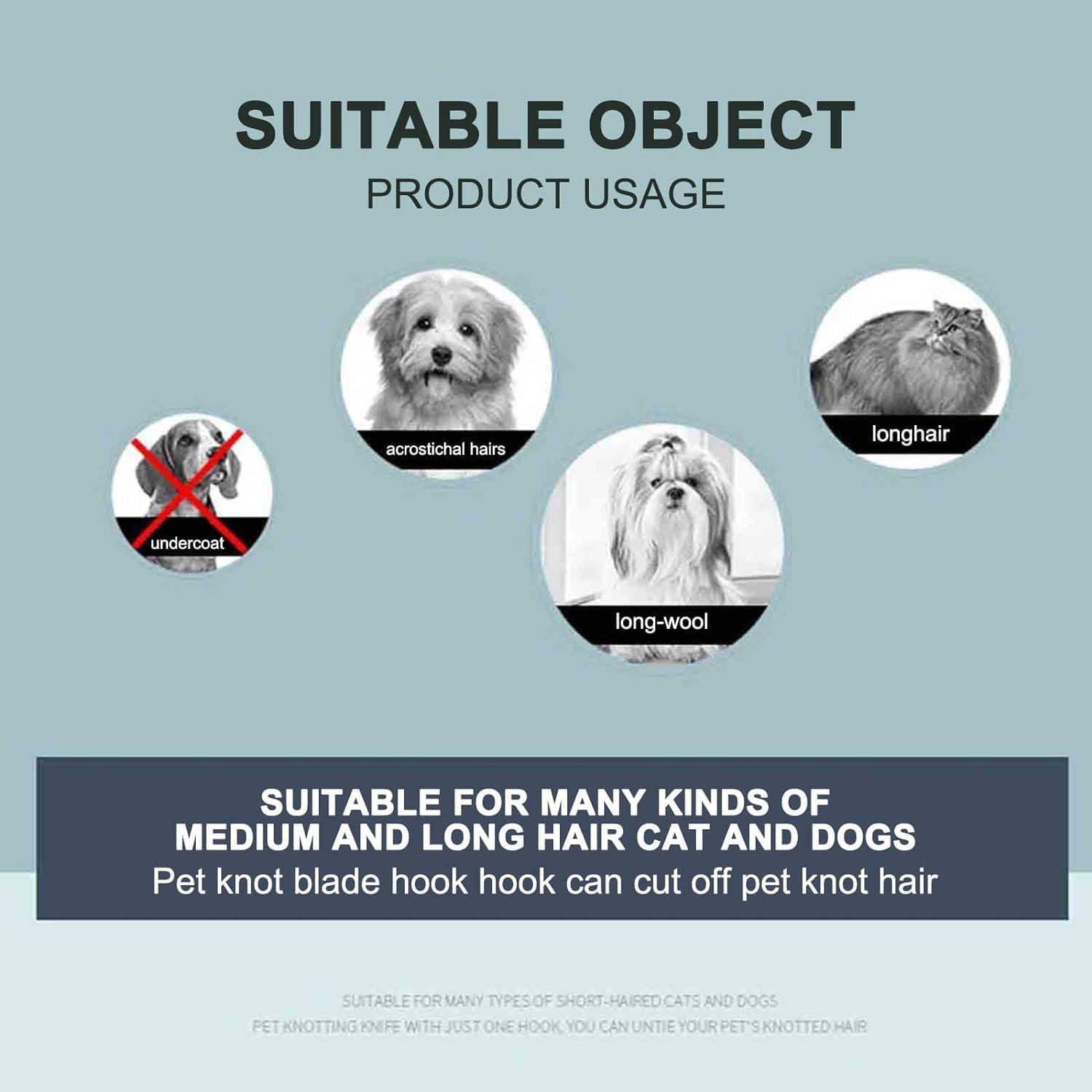 Mezokucelpet Dematting Combs 2Pcs Dog Detangler and Cat Massage Comb, Pet Deshedding Brush, Knotting Comb with Safety Blades, Hair Removal and Grooming Tool(Orange) image number 6