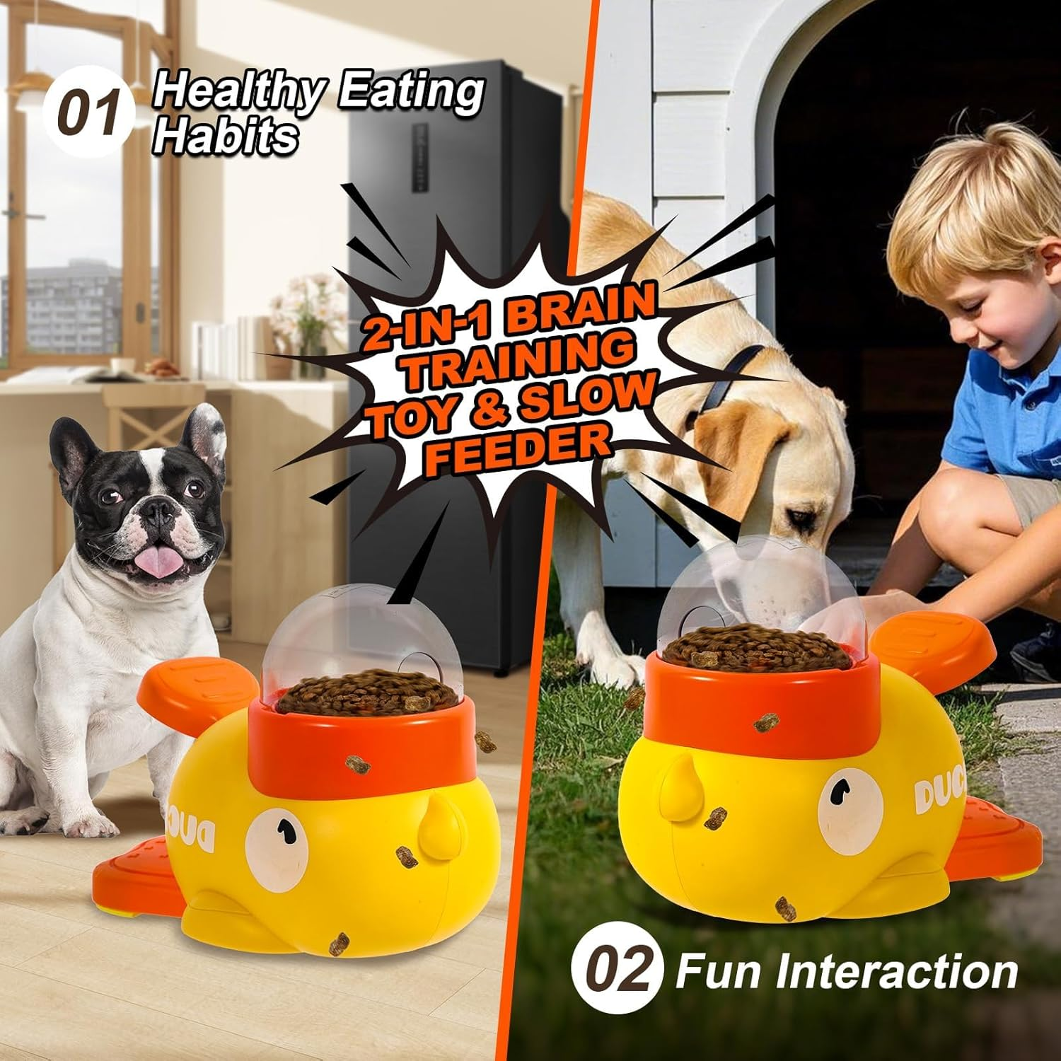 2-In-1 Dog Treat Dispenser Toy,Pet Feeder,Equipped with 3 Sizes of Food Export,Interactive Pet Feeder,Promotes Mental Stimulation,Reduces Gas, Prevents Overeating, and Provides a Fun Feeding Solution image number 2