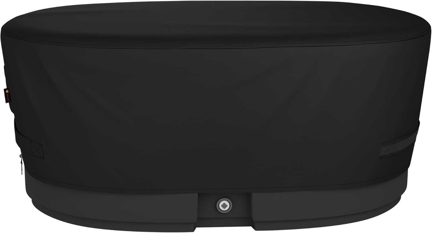 Ibirdie Outdoor Waterproof 300 Gallon Stock Tank Cover for Ice Bath Cold Plunge Pool - 600D Heavy Duty Weatherproof Oval Tub Covers Compatible for Rubbermaid Water Trough