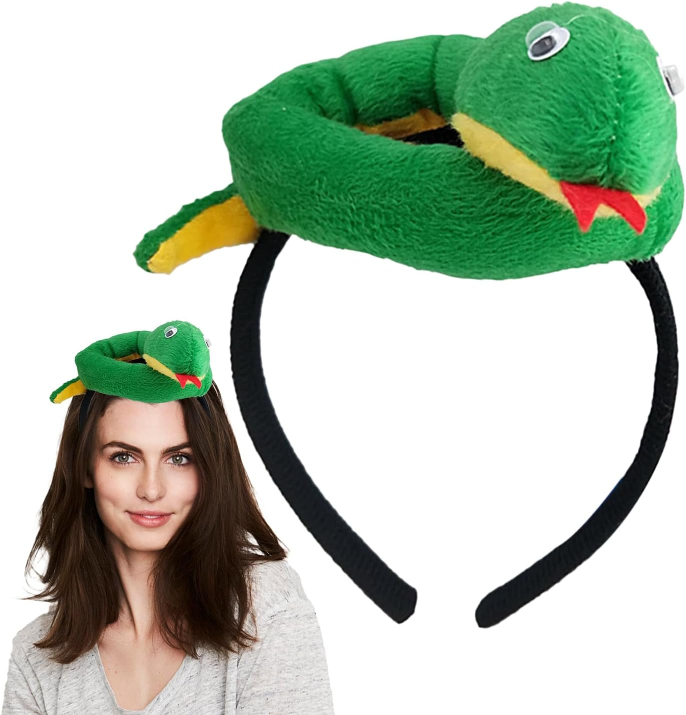 Snake Headpiece | Plush Cosplay Headpiece | Soft Comfortable Headband Costume for Women Decoration Halloween Gatherings Parties Events Cosplay Celebrations image number 4