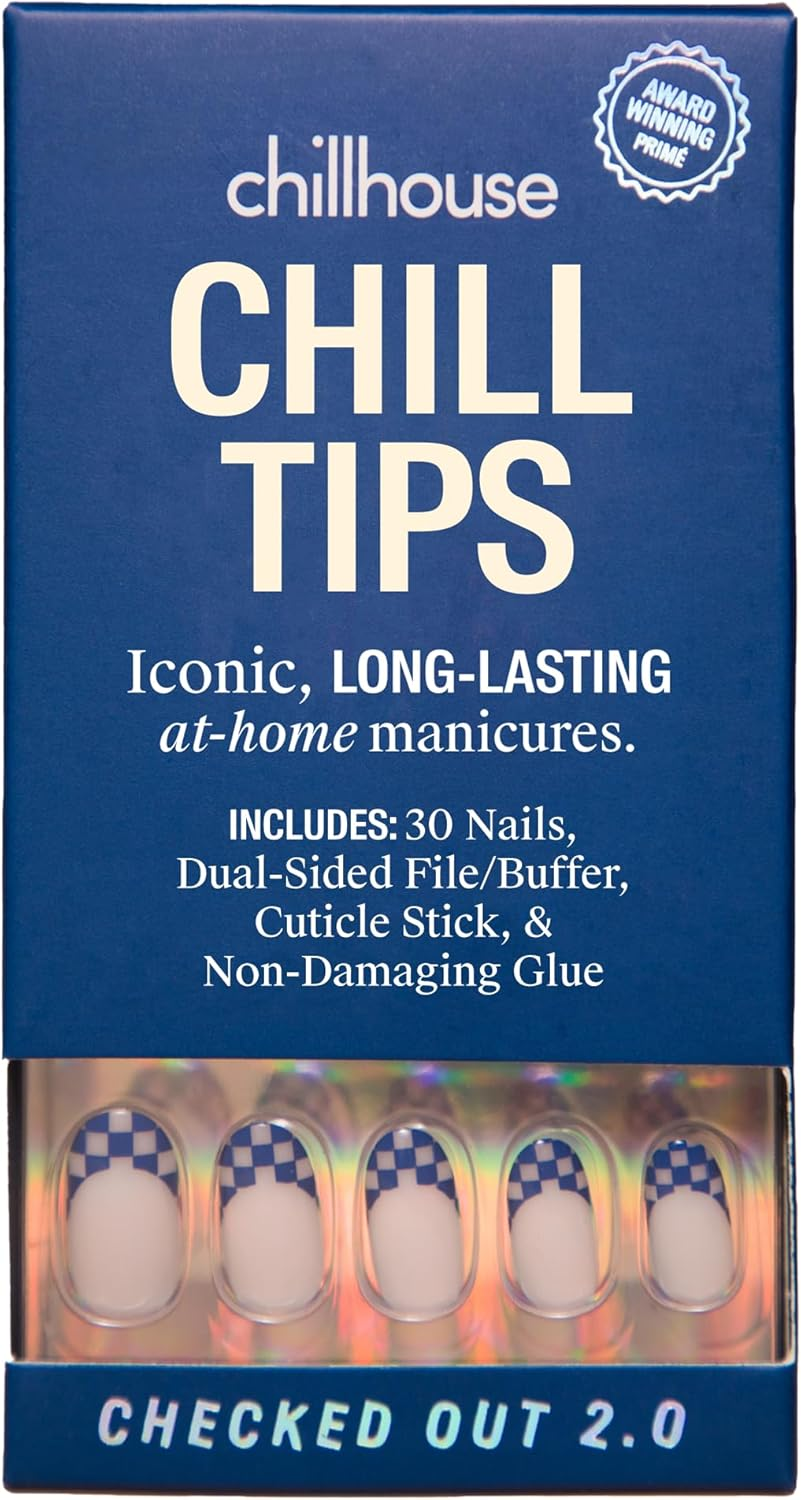 Chillhouse Relaxing Tips, Three Dramatique False Nail Kit (Almond) 24 Shapes & Sizes up to 3 Weeks Use Customizable Reusable Fit Founded by Latin Women Beauty, Autocuid